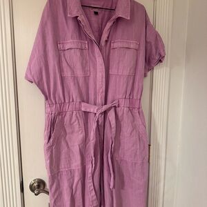 Universal Thread Pink Short-Sleeve Jumpsuit